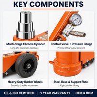 Cric pneumatique de 100 tonnes, cric hydraulique à air, robuste, pour machines minières