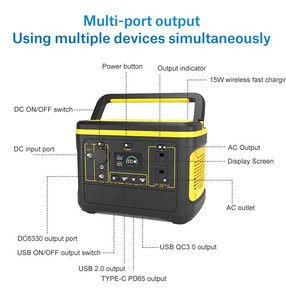 Outdoor 500W 600W 1000W 1000 Watt 1500W 1000WH 220V UPS <b>Generator</b> <b>Solar</b> Lifepo4 Battery Portable <b>Power</b> Station - Product Image 4