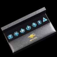 Jeu de dés MINI PLANET DND Blue Dragon Eye Liquid Core Dice RPG Donjons & Dragons Vente en gros de dés en résine polyédrique personnalisés faits à la main