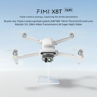 Drone FIMI X8T 8K à double caméra avec imagerie thermique, écran et télécommande longue portée FPV pour la photographie et l'inspection en extérieur