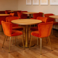 Ensemble de mobilier de restaurant commercial moderne, tables basses et chaises en velours vert pour hôtel, école, centre commercial, design industriel