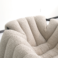 Fauteuil à bascule moderne surdimensionné avec structure en acier, chaise longue en tissu pour intérieur et extérieur, mobilier de salon, chambre et patio