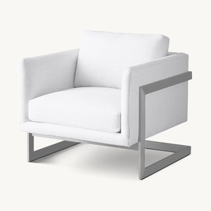 Sassanid Oem Ultra-Comfortabele Zitplaatsen Luxe Woonkamer Meubilair Milo Gepolijst Roestvrijstalen Frame Lounge Stoel - Product Image 2