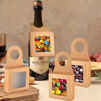 Carpeta de cartón corrugado kraft hecha a mano personalizada con ventana de PVC para botellas de vino, velas, joyas y recuerdos, impresión a cuatro colores UV