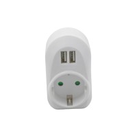 E-SUN 3 prise secteur prise européenne Schuko adaptateur secteur convertisseur avec 2 ports de sortie USB a prise murale adaptateur de prise murale