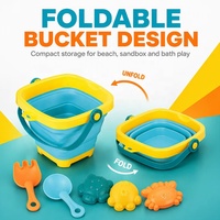 Ensemble de seaux pliables à thème dessin animé pour enfants, jouets de plage et de sable, jouets de bain, jeux de bac à sable, jouets aquatiques d'extérieur pour l'été, vente en gros