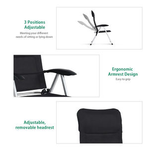 7 positions réglables en plein air luxe 3D maille inclinable en aluminium léger Camping <span class=keywords><strong>chaise</strong></span> <span class=keywords><strong>pliante</strong></span> <span class=keywords><strong>caravane</strong></span> <span class=keywords><strong>chaise</strong></span> - Product Image 5