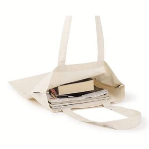 Bolsa de Lona Promocional Económica con Logotipo Personalizado, Asa Larga, Tejido Grueso, Color Beige, Orgánica, Reciclada, para Compras, Playa, con Cierre - Product Image 5