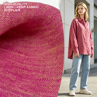 Tissu en toile de chanvre et lin écologique respirant 50% chanvre 50% lin, 124 GSM, tissé, coloré, pour vêtements, sacs, chaussures et matériaux d'artisanat