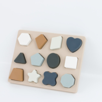 Blocos geométricos 3d de construção, brinquedos para criança, bebê, brinquedos, silicone não tóxico, seguro, 100%, silicone ecológico, quebra-cabeças