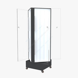 Appareils d'affichage de matériaux en métal rotatifs au détail parquetant des vitrines de couteau acrylique avec des roues - Product Image 5