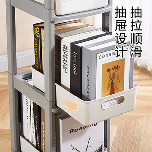 Portable Storage Cart 3 Tier Plastic Drawer Book Organizer <b>With</b> <b>Wheels</b> For Office <b>Desk</b> Student Use - Product Image 1