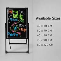 Ensemble de panneaux d'affichage lumineux LED avec télécommande, support pliable, adaptateur secteur pour la promotion commerciale