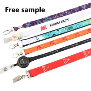 Vente en gros de porte-cartes d'identification en polyester avec impression par sublimation et lanière à outils rétractable personnalisée avec logo - Product Image 4