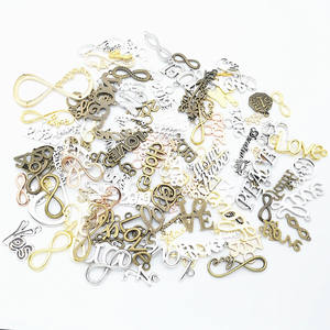 Pendentif personnalisé en métal logo lettre d'amour composants de bijoux sac à breloques en laiton vintage argenté doré accessoires Keychian - Product Image 1