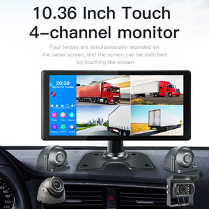 Cámara de salpicadero DVR para coche, espejo retrovisor de 10,36 pulgadas, <span class=keywords><strong>grabador</strong></span> de vídeo 720P, para camión de logística, 4 <span class=keywords><strong>canales</strong></span>, novedad - Product Image 5