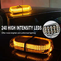 SHINEMIEN Nouvelle barre lumineuse de signalisation d'urgence ultra-lumineuse ambre et blanche 240 LED 72W avec boîtier ABS durable et base magnétique