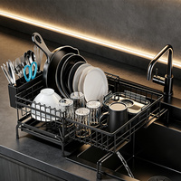 Égouttoir à vaisselle extensible grande capacité K3625 pour évier, en métal, pour comptoir de cuisine