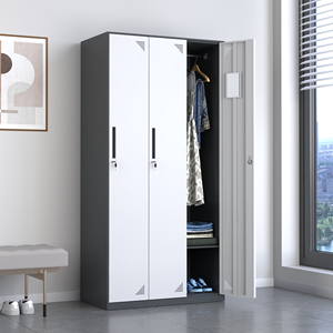 Armoire métallique à trois portes, <span class=keywords><strong>casier</strong></span> en acier avec compartiments de grande capacité, système de verrouillage durable pour le lieu de travail, la salle de sport, l'école - Product Image 1