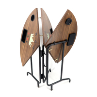 Table de pique-nique ronde pliante sur mesure pour banquet, table d'étude pliante en bois, cuisine de camping avec table pliante