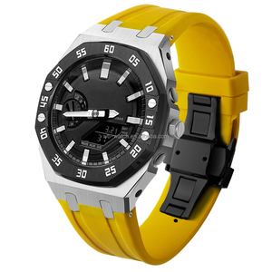 Kit de estilo de lujo Mod correa de goma y anillo de escala de tiempo caja de metal G Ga2100 reemplazo de pieza de reloj de choque - Product Image 4