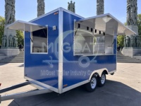 Camion de restauration sur roues bleu roi personnalisé à double essieu avec cuisine complète pour événements extérieurs et services de traiteur pour festivals