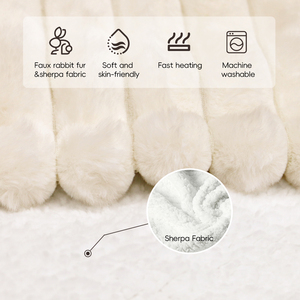 <span class=keywords><strong>Couverture</strong></span> <span class=keywords><strong>chauffante</strong></span> électrique ETL en sherpa et flanelle matelassée, taille King, pour l'hiver - Product Image 4