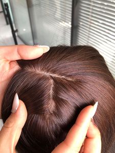 Remy tóc con người toppers đầy đủ kết thúc phần sợi ngang toupee với lụa cơ sở Topper siêu đôi rút ra trinh nữ châu âu 12A - Product Image 2