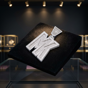 Iced Out Letter M Pendant with Pyramid Eye Bail Full Diamond CZ Baguette Custom <b>Initial</b> <b>Necklace</b> Hip Hop Jewelry 925 <b>silver</b> - Product Image 3
