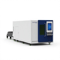 Machine de découpe laser à fibre entièrement fermée avec plateforme d'échange, 6000W, haute vitesse, découpeuse CNC de tôles métalliques, double table, contrôle Cypcut sécurisé