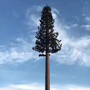 Tour monopôle galvanisée à chaud pour dissimulation d'antennes mobiles 5G 4G, durée de vie de <span class=keywords><strong>20</strong></span> ans, personnalisable OEM, pour aménagement urbain - Product Image 1