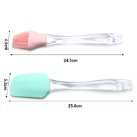 Poignée transparente ustensiles de cuisine brosse à huile mélange beurre grattoir spatule silicone