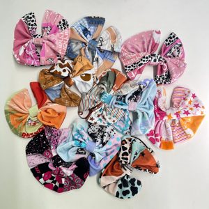 Заколка для волос Zhengpai в необычном индустриальном стиле с пэчворком и бантом для детей, черно-розовая, контрастных цветов, уникальный аксессуар для волос - Product Image 2