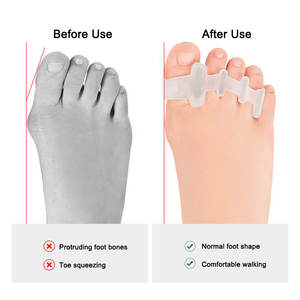 Clip de pied pour hommes et femmes Hallux Valgus Ajusteur Sebs Séparation des orteils Absorption des chocs et soulagement de la pression Séparateur d'orteils à quatre trous - Product Image 5