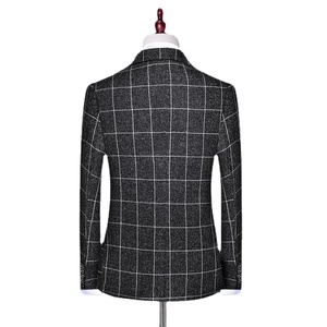 Ensemble 3 pièces haut de gamme pour <span class=keywords><strong>homme</strong></span> Veste de costume en laine respirante Pantalon ajusté <span class=keywords><strong>Gilet</strong></span> à carreaux pour <span class=keywords><strong>mariage</strong></span>, banquets et affaires - Product Image 5