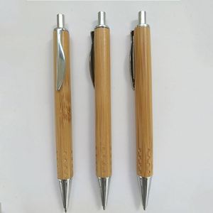 Stylos en métal à clip écologiques de styles variés, papeterie en bambou - Product Image 4