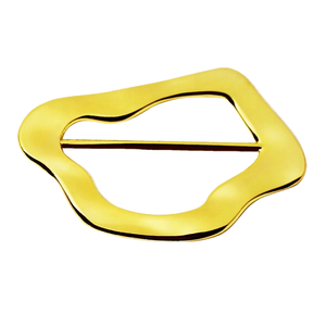 Fibbie, Anelli, Scorciatoie e Ganci per Biancheria Intima e Costumi da Bagno, Fibbia per <span class=keywords><strong>Reggiseno</strong></span> a Forma Ondulata Irregolare, in Lega di Zinco Dorata alla Moda - Product Image 1