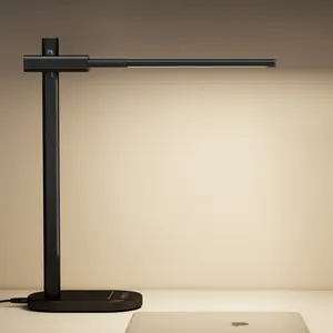 Biumart Metal Design Table Lamp USB/Wireless Charging Adjustable 6 Brightness Levels Memory Function Premium Desk Lamp For Study