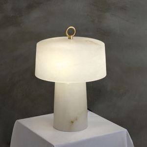 Bầu Không Khí Lãng Mạn Bằng Đá Cẩm Thạch Bàn Ánh Sáng Với Đồng Đầu Giường Điện Bàn Đèn Bìa Nắp Hình Dạng Thanh Lịch Bảng Đèn - Product Image 4