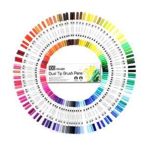 Marqueur d'aquarelle à double extrémité lavable, pointe double personnalisée, pointe fine, pinceau pour peinture, dessin, coloriage - Product Image 4