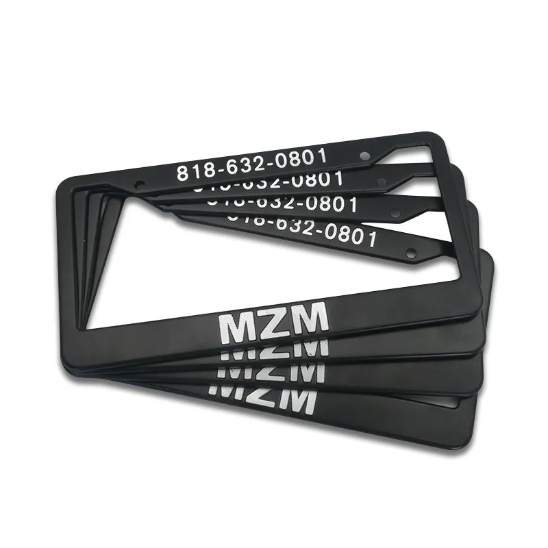 США размер тиснение 3D металлический матовый Логотип рамка номерного знака поддержка пользовательского дизайна