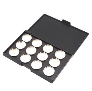 Từ rỗng bóng mắt trang điểm Palette tùy chỉnh màu đen 12 lỗ 26mm kim loại sắt Pan DIY Eyeshadow Palette trường hợp bao bì - Product Image 1
