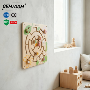 Jeu de labyrinthe mural en <span class=keywords><strong>bois</strong></span> - Activité Montessori de recherche de nourriture pour insectes pour les tout-petits, jeu éducatif de chasse aux insectes et de labyrinthe, planche d'activités - Product Image 1