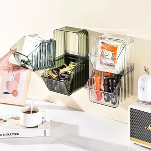 Wall Mounted Storage Rack Rectangle 2 Tier Hanging Organizer For Coffee Tea Bags Small Items - Product Image 2