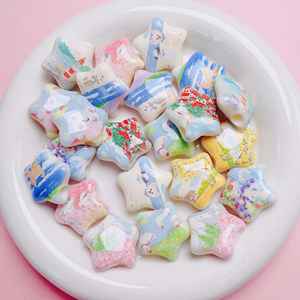 Pentagrama agujero recto cuenta Diy teléfono móvil cadena COLLAR COLGANTE Material Kawaii cabujón para accesorios de fabricación de joyas - Product Image 2