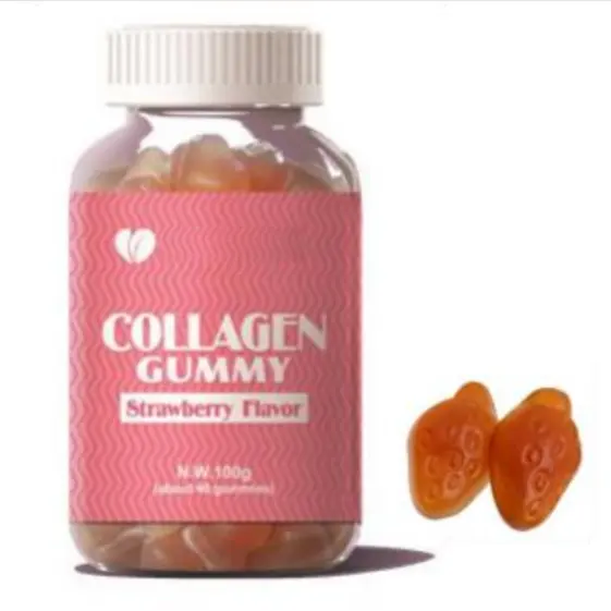 Rasa Stroberi Gummy Collagen Gelatin Pabrik Teratas dengan Layanan Kustomisasi