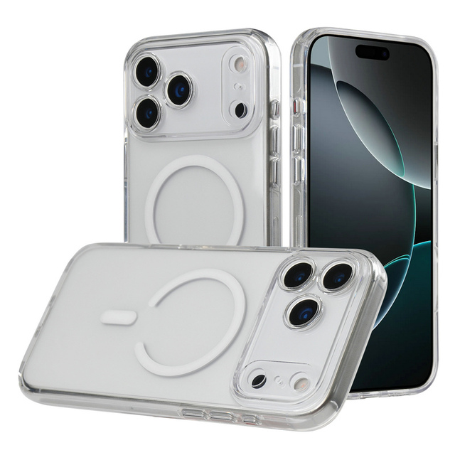 High Quality Clear Yellow Resistant Magnetic Phone Case for iPhone 17 Pro Max 17 Air Anti-UV Mobile Phone Clear Cover