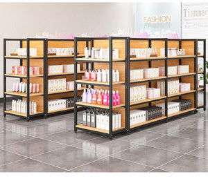 Estantería ajustable de doble cara para tienda, estante de exhibición de madera para supermercado, estante de exhibición de cosméticos - Product Image 1