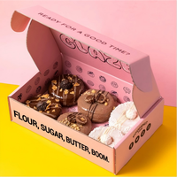 Boîte d'emballage personnalisée écologique pliable en carton ondulé de qualité alimentaire pour gâteaux, biscuits, brownies, cookies, beignets