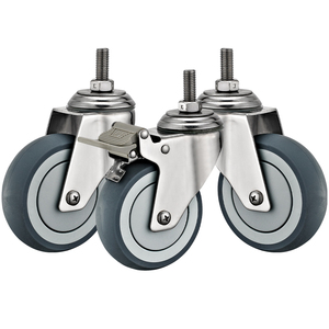 3 "4" 5 "thép không gỉ STEM xe đẩy bánh Xe công nghiệp mịn Bánh xe chất lượng cao TPR <span class=keywords><strong>Caster</strong></span> chống gỉ Xe Đẩy Tay bánh xe - Product Image 2